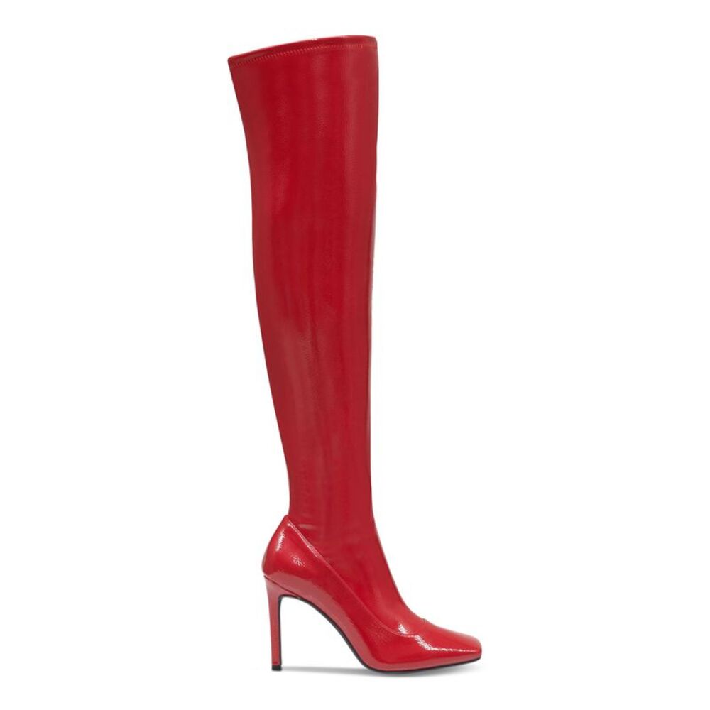 INC Womens Red Flexible Sole Keenah Square Toe Stiletto Zip-Up Dress Boots 6.5 M